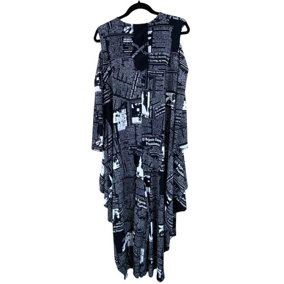 IC by Connie K Art to Wear Jump Suit Size XL Newspaper Print Funky - Picture 8 of 12